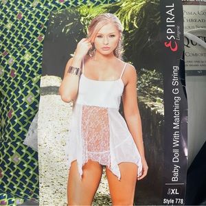 NEW Espiral Lingerie Baby Doll With Matching G-String Size XL